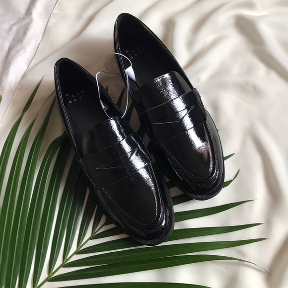 a new day Shoes - NWOT Faux Leather Metallic Penny Loafers